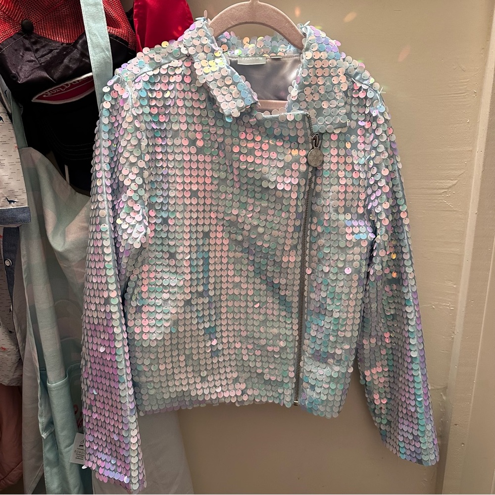 Kids frozen sequin moto jacket